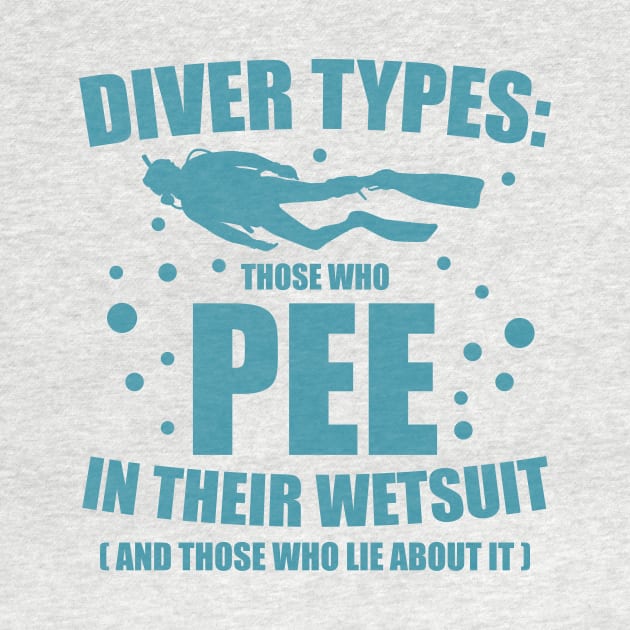 Diver Types Pee Wetsuit Funny Scuba Diving Gift by Mesyo